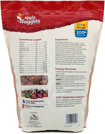 Manna Pro Bite-Size Nuggets for Horses, Pocket Sized Training Horse Treats, Apple Flavored Treats, Packs with Vitamins & Minerals, Great Taste Guaranteed, 4 lbs