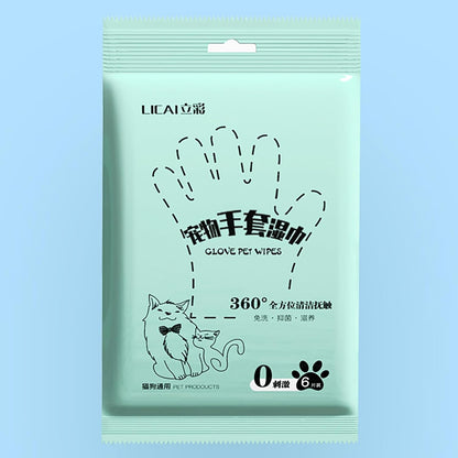 E I F E R 30-Pack Pet Cleaning Glove Wipes, Disposable Dog Bathing & Deodorizing Wipes, Cat Grooming Wipes, Dry Shampoo Pet Wipes, Plant-Based Formula, Non-Woven Fabric, Individually Wrapped