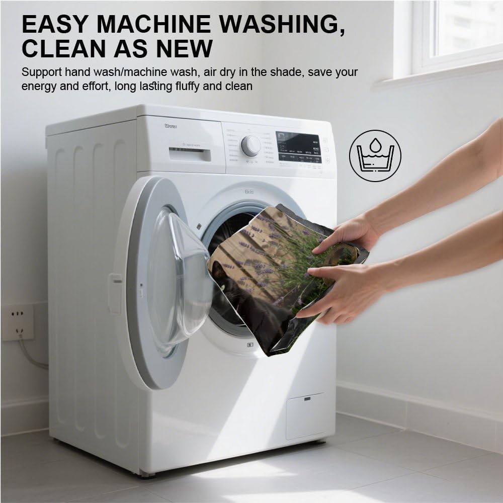 Black Cat Garden Washable Dog Bed Small Furniture Dog Crate Mat Kennel Pads Crate Bed Washable Non-Slip Bedding Beds for Crates Mats for Cages Pet Cushion Indoor Outdoor 36X24 Inch