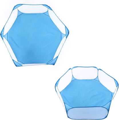 Pet Cage Tent Transparent, Small Animal Playpen Portable, Breathable Mesh Design with Storage Bag, Automatic Opening Pet Enclosure for Hamsters Guinea Pigs Rabbits