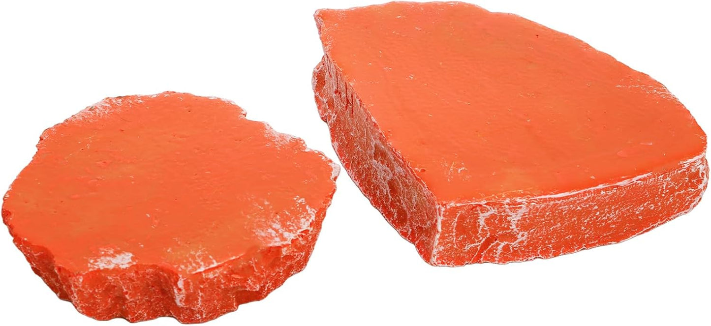 Frcctre 4 Pack Reptile Food Dish with Feeding Tongs, Resin Reptile Water Dish Food Bowl Feeding Terrarium Bowl for Leopard Gecko Lizard Tortoise Hermit Crab Bearded Dragon Chameleon, Orange