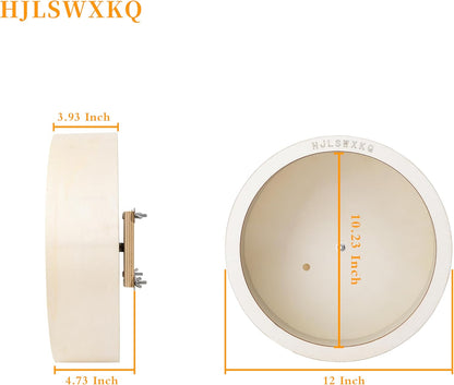 12inch Wall-Mount Silent Hamster Wheel, Wooden Small Animal Exercise Wheel with Removable & Washable Track for Gerbil, Mouse, Syrian Hamster（12in）