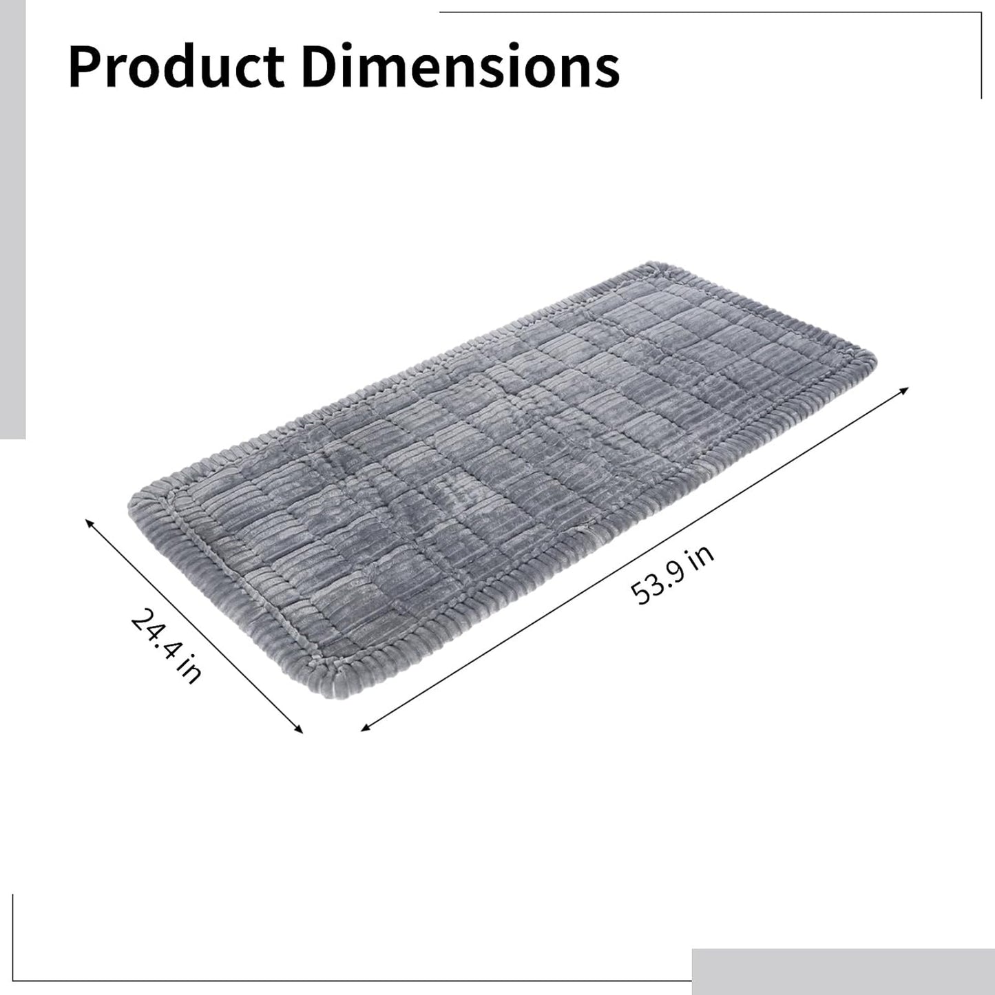 Backseat Dog Blanket for Car, Non-Slip Dog Bed Car Seat Protector, Soft & Cozy Dogs Blanket, Gray Machine Washable Travel Pet Mat for Cars, 24.4 x 53.9 in