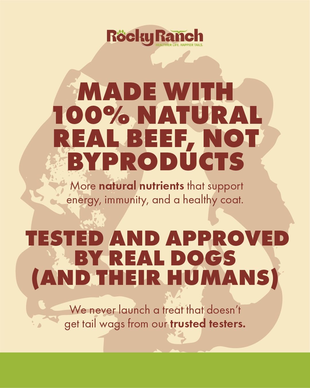 Rocky Ranch, Large Collagen and Bully Braided Stick, Beef Flavor, 3.53 oz, Adult Dog, Natural Chew Treats, Dental Care, High Protein. 1 Count. No additives