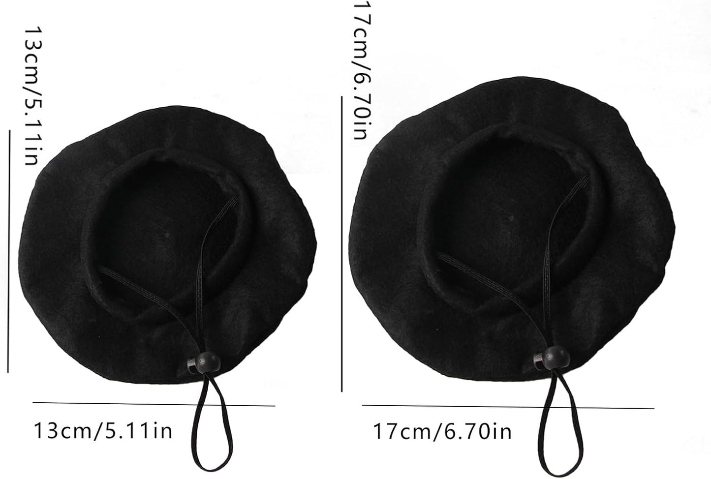 Pet Beret Hat Cute Dog Cap Funny Artist Cat Hats Small Puppy Kitten Hair Accessory for Birthday Christmas Photography (Black, S)