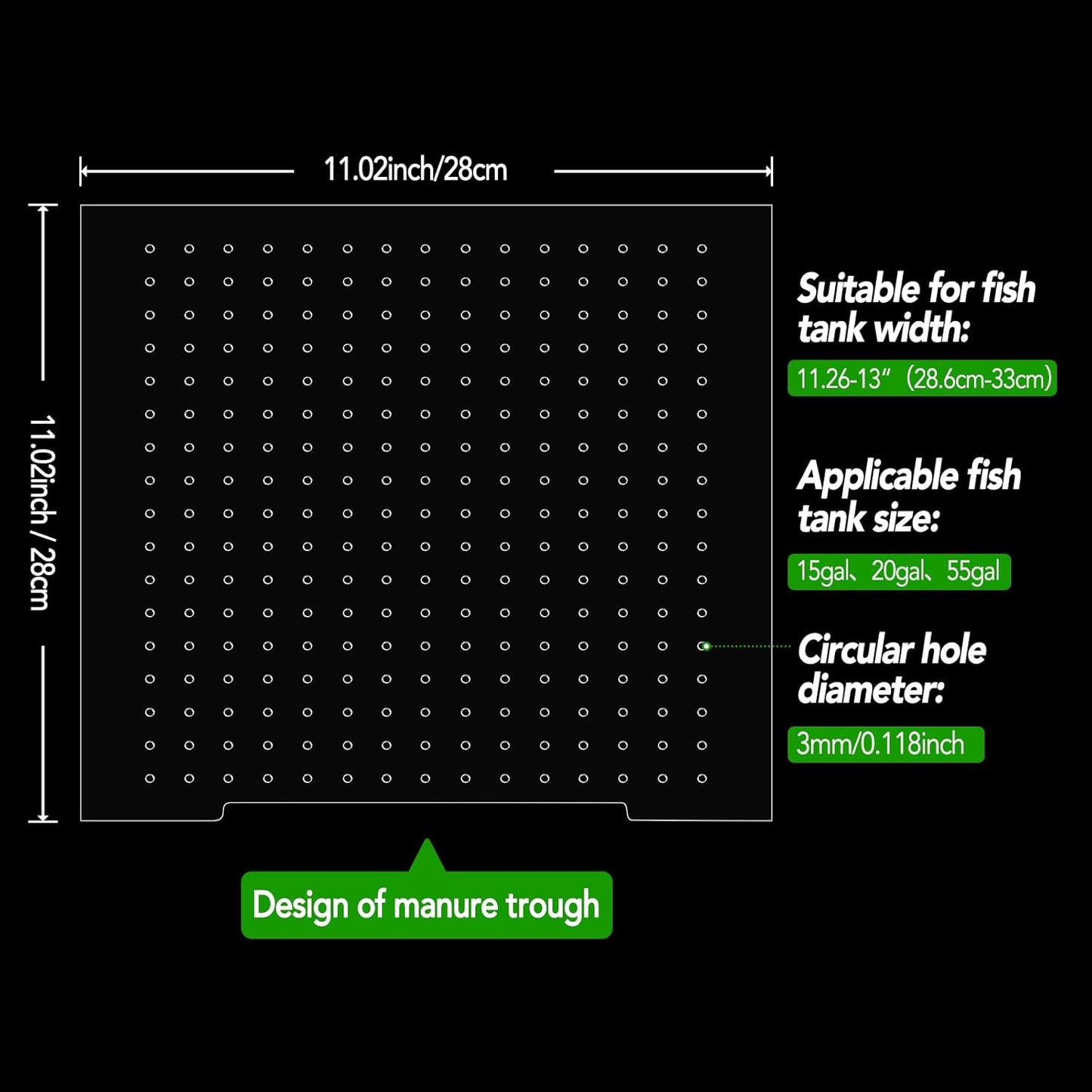 Adjustable Acrylic Aquarium Divider Set - Universal Fish Tank Separator for Multi-Purpose Fish Isolation (2 Sizes Optional (11.02''x11.02'')
