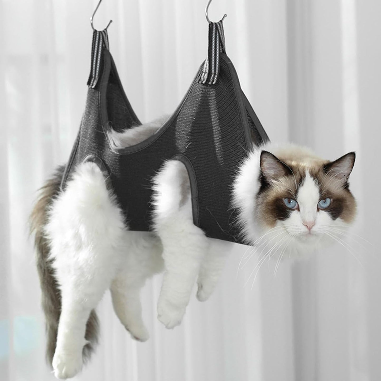 Pssopp Cat Nail Clipper Hammock, Breathable Grooming Pet Hammock for Cats Kittens Provides Secure Attachment (S)