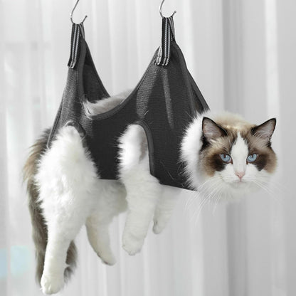 Pssopp Cat Nail Clipper Hammock, Breathable Grooming Pet Hammock for Cats Kittens Provides Secure Attachment (S)