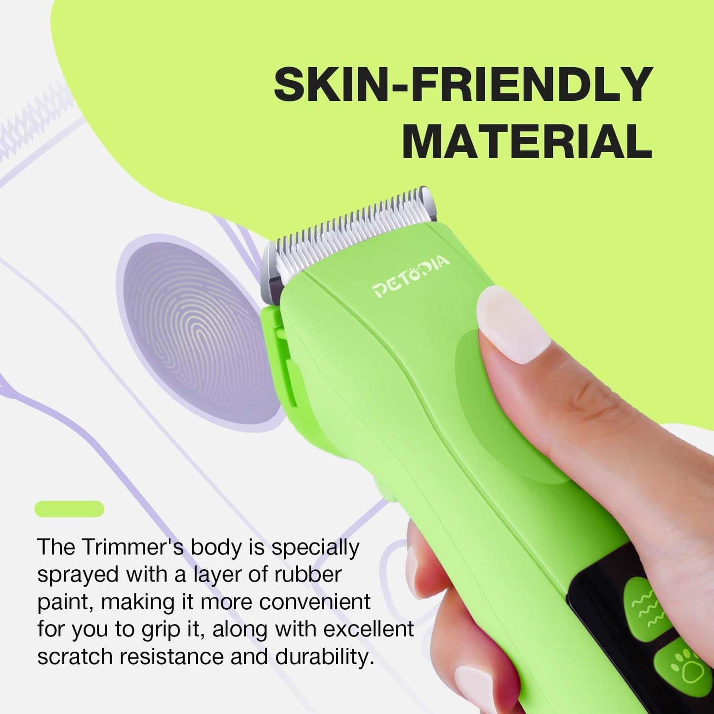 Professional Dog Clippers for Grooming, Low Noise Electric Quiet Dog Grooming Kit, Rechargeable Cordless Dog Shaver Clippers, with 9mm Blade for Dogs Cats Pets (Green)