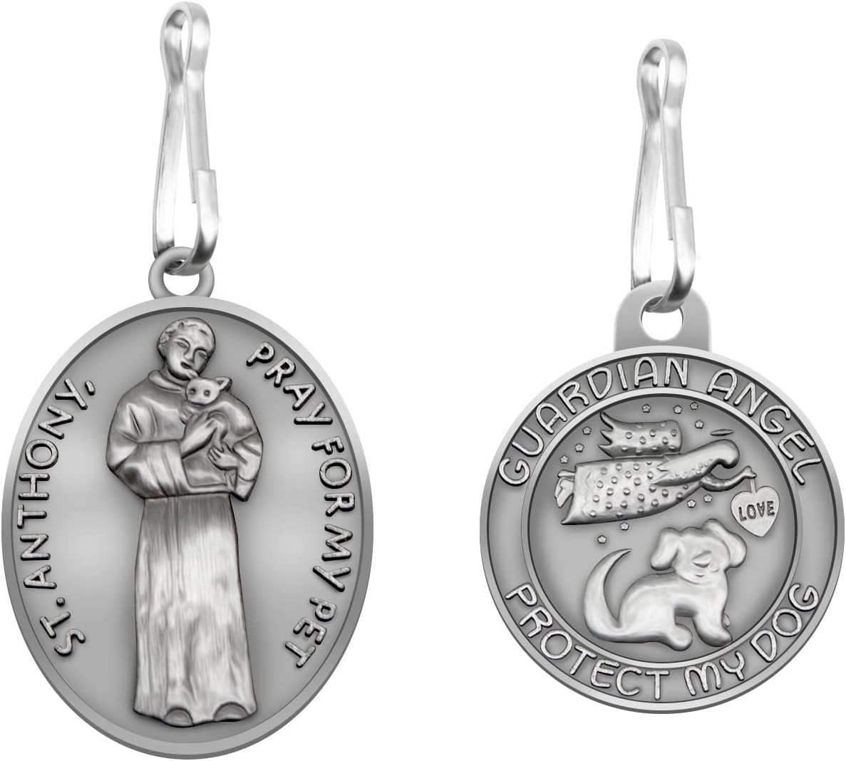 Pet Tags Engraved 2 Packs St Francis of Assisi Cats dogs Medal Pendant Collar Charm Protect My Pet