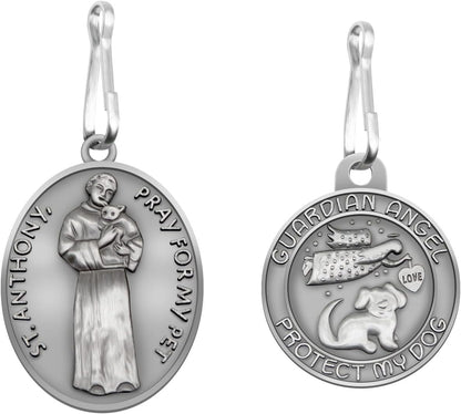 Pet Tags Engraved 2 Packs St Francis of Assisi Cats dogs Medal Pendant Collar Charm Protect My Pet