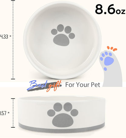 Small Dog & Cat Feeding Combo Set (Includes Non-Slip Mat & Ceramic Bowl) Non-Slip Waterproof Placemat | Dishwasher Safe, Healthy & Easy to Clean | Spill-Resistant