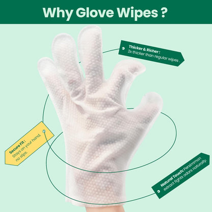 IMMCUTE Coconut Scented Pet Wipes Gloves for Dogs & Cats - Extra Thick Bathing Wipes with Coconut Oil & Jojoba Oil, 32 PCS Rinse-Free Grooming Gloves for Deodorizing & Daily Care