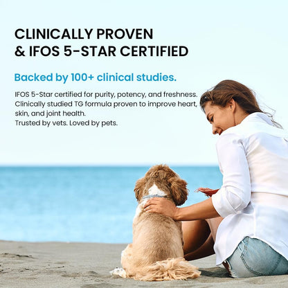 Norwegian Omega 3 for Dogs – Human Grade Fish Oil with IFOS 5-Star, Maximum Absorption, Patented, Vet Approved, Supports Skin & Coat, Joints, Heart & Brain, Individually Sealed Sachets