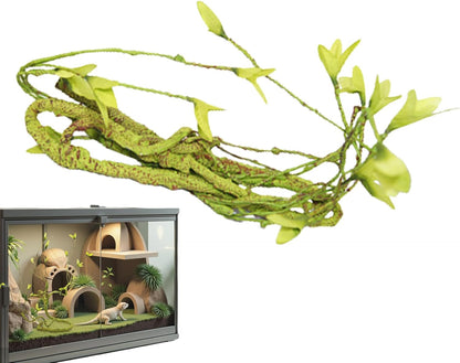 Reptile Vines For Terrarium, Reptile Plants For Terrarium, Fake Natural Enrichment Hides Plants Vines For Leopard Gecko Chameleon Turtle Hermit Crab