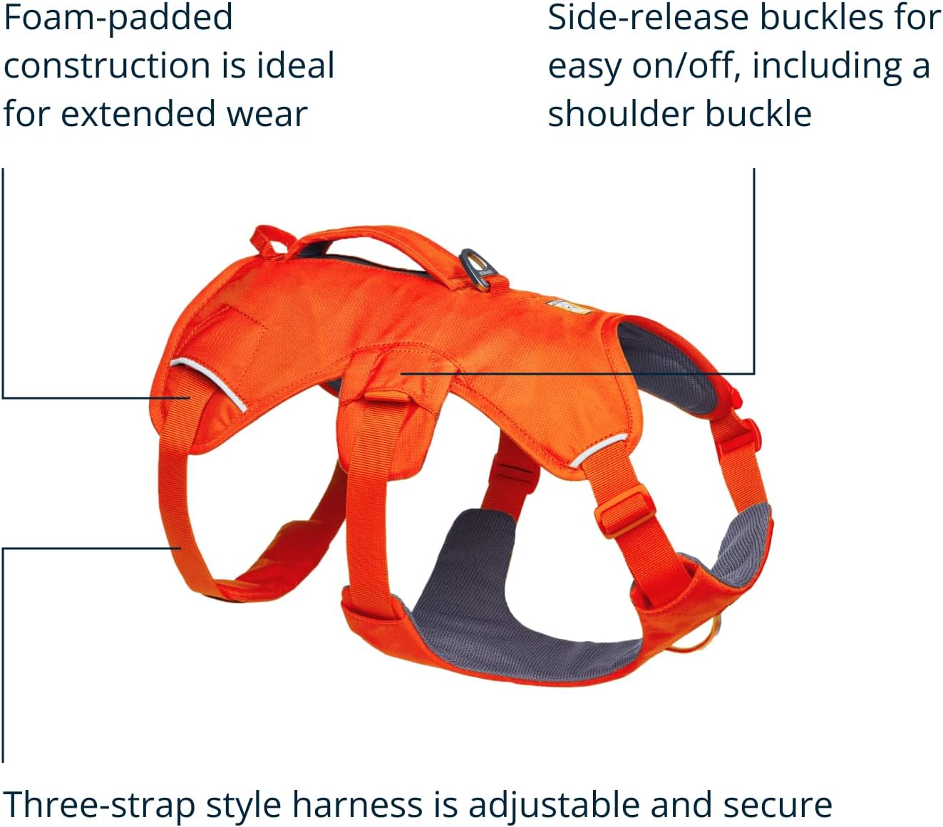 Ruffwear, Web Master, Multi-Use Support Dog Harness, Hiking and Trail Running, Service and Working, Everyday Wear, Blaze Orange, Medium