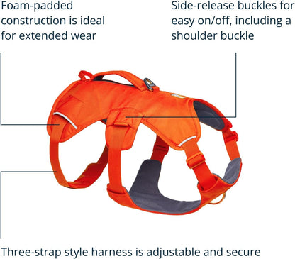 Ruffwear, Web Master, Multi-Use Support Dog Harness, Hiking and Trail Running, Service and Working, Everyday Wear, Blaze Orange, Medium