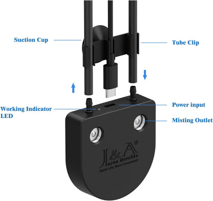 J&A Automatic Fogger for Reptile Tank, Mister for Terrariums, Humidifer with Programable Timer, Temp-Hygrometer Sensor, Ideal for Amphibians/Reptiles/Paludarium/Vivarium (Black)