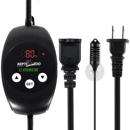 REPTI ZOO Reptile Digital Hygrometer Controller LED Humidistat Reptile Humidity Control for Reptile Terrariums Tank Reptile Humidifier Fogger Mushroom Greenhouse