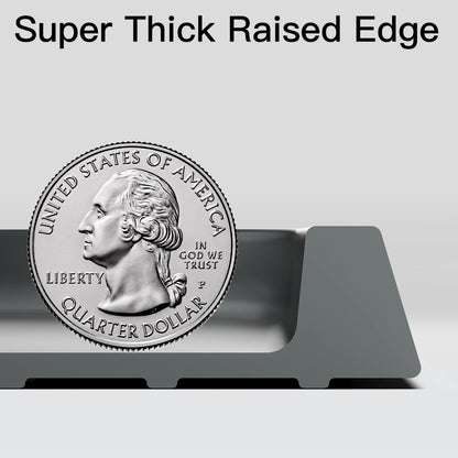 Pet Feeding Mat [Warped Resistant Raised Edge], Water-Proof Silicone Placement for Food Water Bowls, Anti-Slip Base Protect Floor, BPA-Free&Dishwasher-Safe [18.5x11.5inch Medium, Gray]