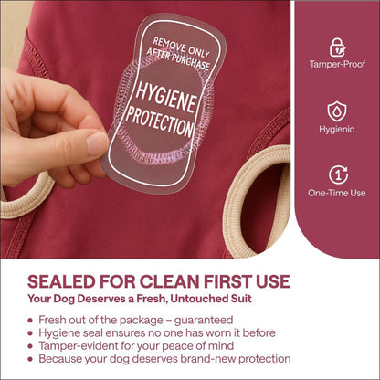 Dog Surgery Recovery Suit for Medium Dogs – Soft Cotton-Spandex Post-Surgery Bodysuit with Snap Buttons – Includes Chew Toy, Hygiene Sticker & Zip Bag – Cone Alternative for Medium Breeds