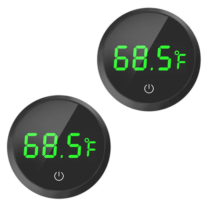 QZQ Fish Tank Thermometer Aquarium Thermometer Wireless Touch Stick Digital Aquarium Thermometer LED Display ±1°F for Monitoring The Fish Tank Aquarium Temperature Accessories (2 Pack Black)