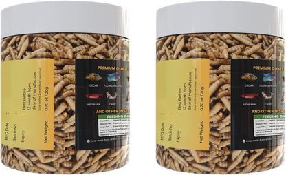 Dried Black Soldier Fly Larvae - 100% Natural Protein Rich Fish Food for Arowana, Flower Horn, Oscar, Redtail Shark (20 g/ 0.7 Oz/100 ml) (Pack of 2)