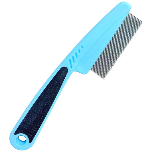 Flea Comb with Rubber Handle, Flea and Tick Combs for Dogs & Cats, Dog Comb for Grooming