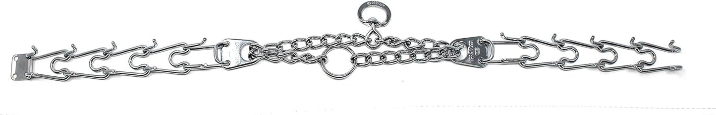 Herm Sprenger Prong Dog Training Collar, 22in x 3.0mm (Neck Size up to 18in) Medium, Ultra-Plus Chrome Plated Steel Pet Pinch Anti Pull Collar for Dogs Made in Germany