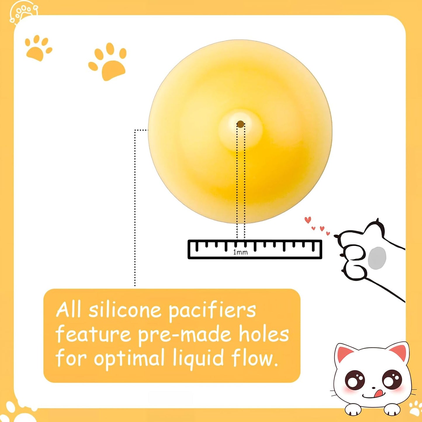 10 Packs Pet Silicone Nursing Nipple for Replaceable teats Mini and Syringes, Puppies,Silicone Kitten Pacifier,Kitten Feeding Syringe,Kitten Supplies,(Mini+Original)