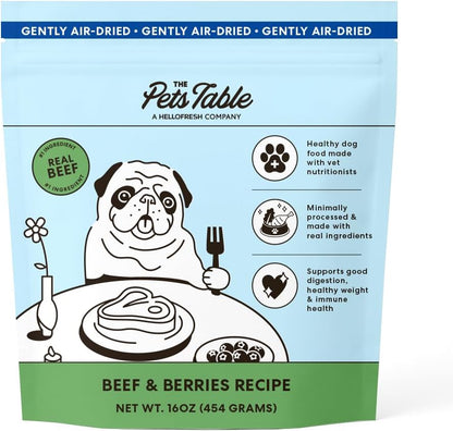 The Pets Table Beef & Berries Grain-Free Air Dried Dog Food, 1 lb (16 Oz) Bag