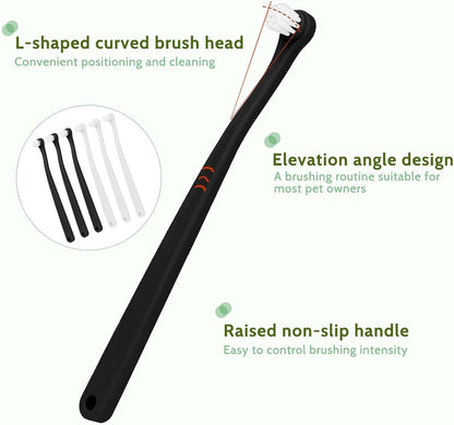 6Pcs Small Dog & Cat Toothbrush Kit - Soft Mini Brushes, Travel Portable, Deep Clean for Puppy, Kitten & Small Dog