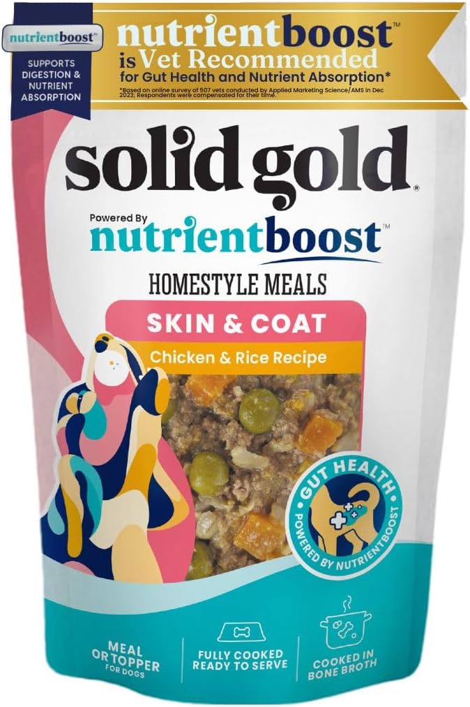 Solid Gold Homestyle Meals Wet Dog Food - Soft Food for Dogs w/Chicken, Bone Broth & Superfoods for Skin & Coat Health - Dog Toppers for Dry Kibble - Fresh Refrigerated Full Meal Replacement -9oz/6ct