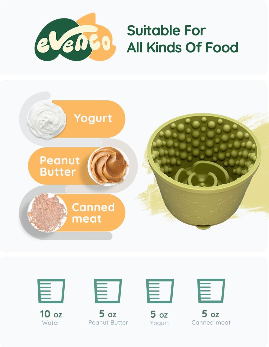 Slow Feeder Bowl Bundle: Brown 4in1 Licking mat (15.75" x 10.5" x 1.2") + Green Starry Sky Feeder (4.3" x 2.9"), Silicone Lick mat with Suction Cups for Slow Eating and Keep Busy