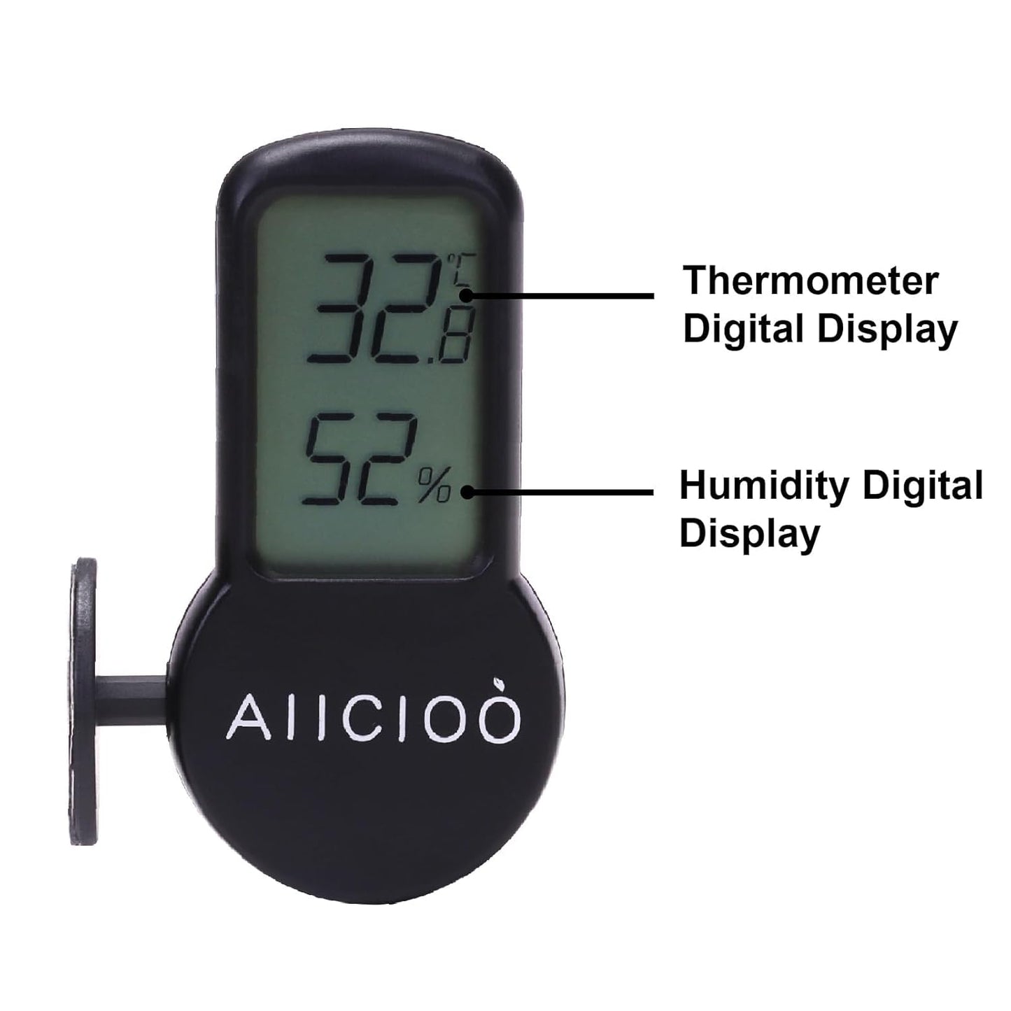 Reptile Thermometer and Humidity Gauge for Reptile Heat Pad - Digital Terrarium Thermometer Hygrometer for Reptile Tank Temperature Gauge for Bearded Dragon Tortoise Lizard Snake Crested Gecko 2 Pack