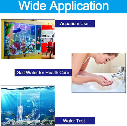 Abnaok Salinity Tester, Sea Specific Gravity Test for Fish Tank Pond Water Saltwater Freshwater, Accurate Automatic Hydrometer