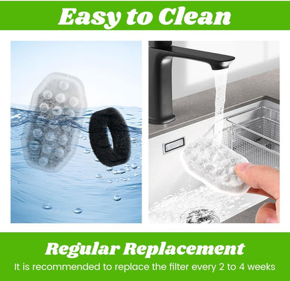 Cat Water Fountain Filters,Cat Fountain Replacement Filter Includes 8/16 Pet Replacement Filters 8/16 Sponges Compatible with 2/3/3.2/4LStainless Steel Pet Water Dispenser