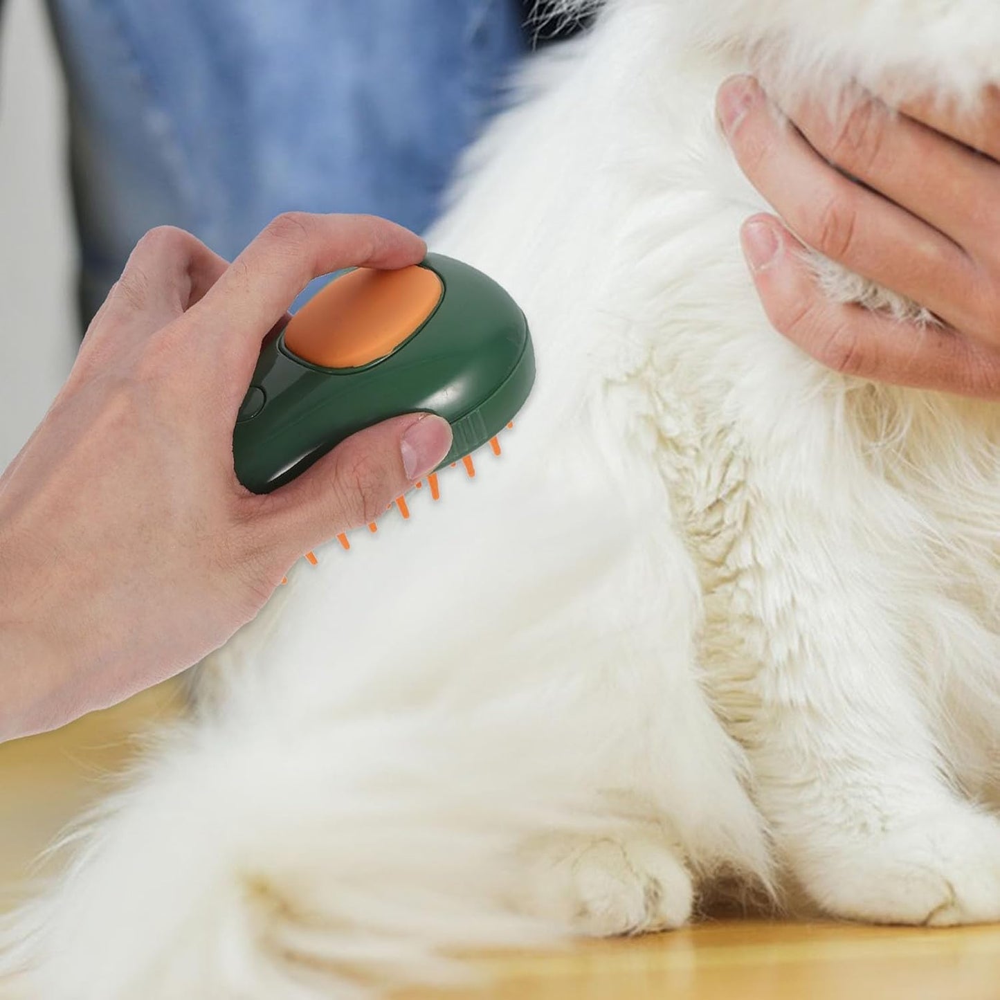 Mikikit 4-In-1 Avocado Shape Cat Steam Brush Self- pet Bathing Tool with Massage Comb for Indoor Cat Grooming and Fur Care