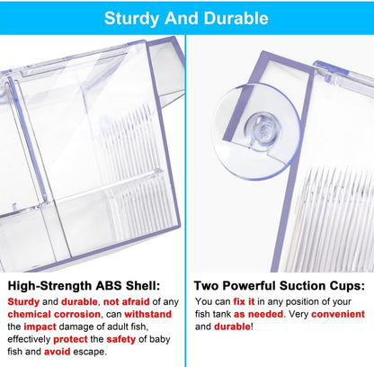 Fish Breeding Box Aquarium Holding Tank Transparent Fish Isolation Box Acclimation Hatchery Incubator Breeder for Betta Shrimp Clownfish Guppy