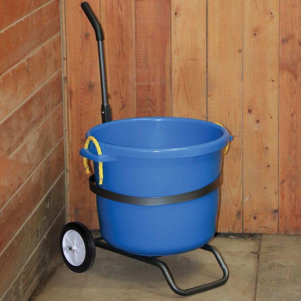 EASY-UP Muck Tub Wheeler | Haul Horse Manure or Feed| Holds 70 Quart Bucket | Lightweight and Durable | Use at Barn or Show Events