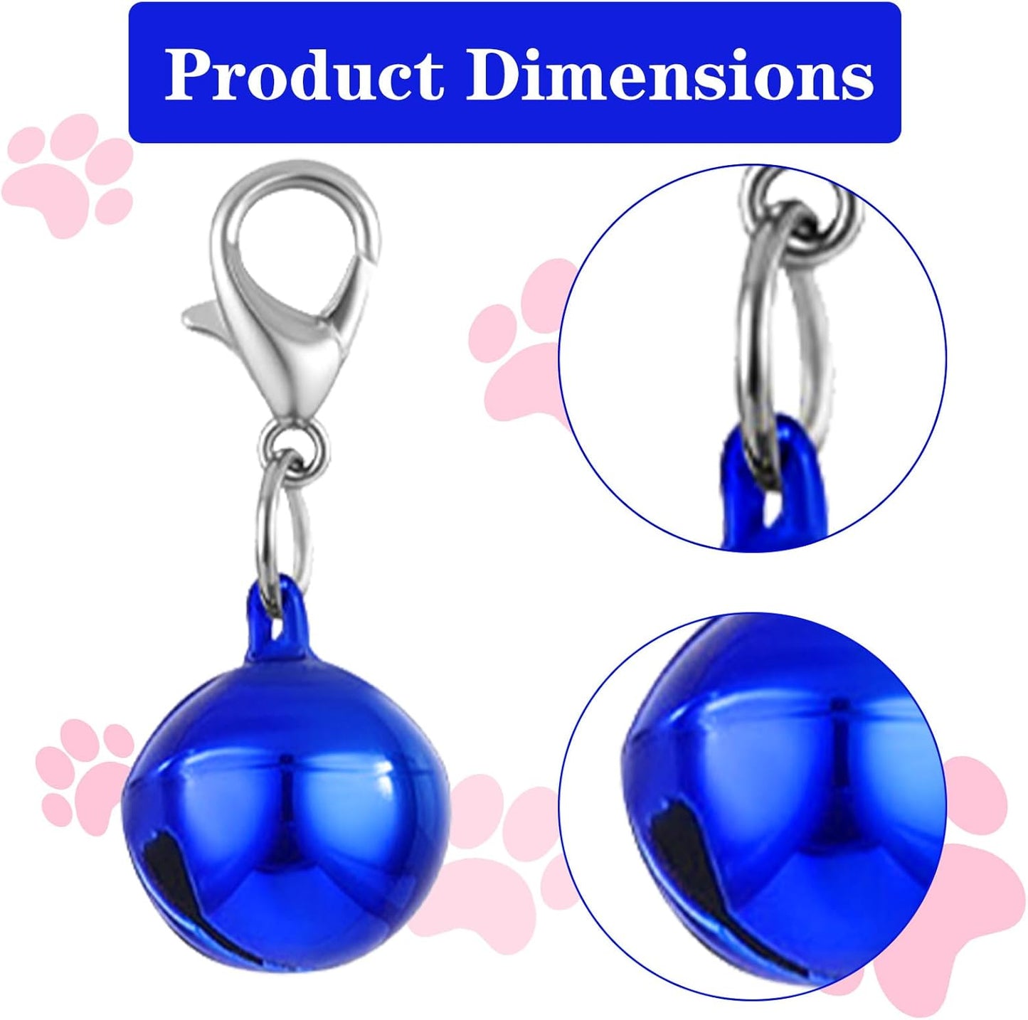 23 PCS Pet Bells for Dog Cat Collar, Colourful Cat Dog Bells with Clasps, Metal Bell for Small Pet Collar with Loud Crisp Sound for Collar Charm Accessories Christmas Decoration