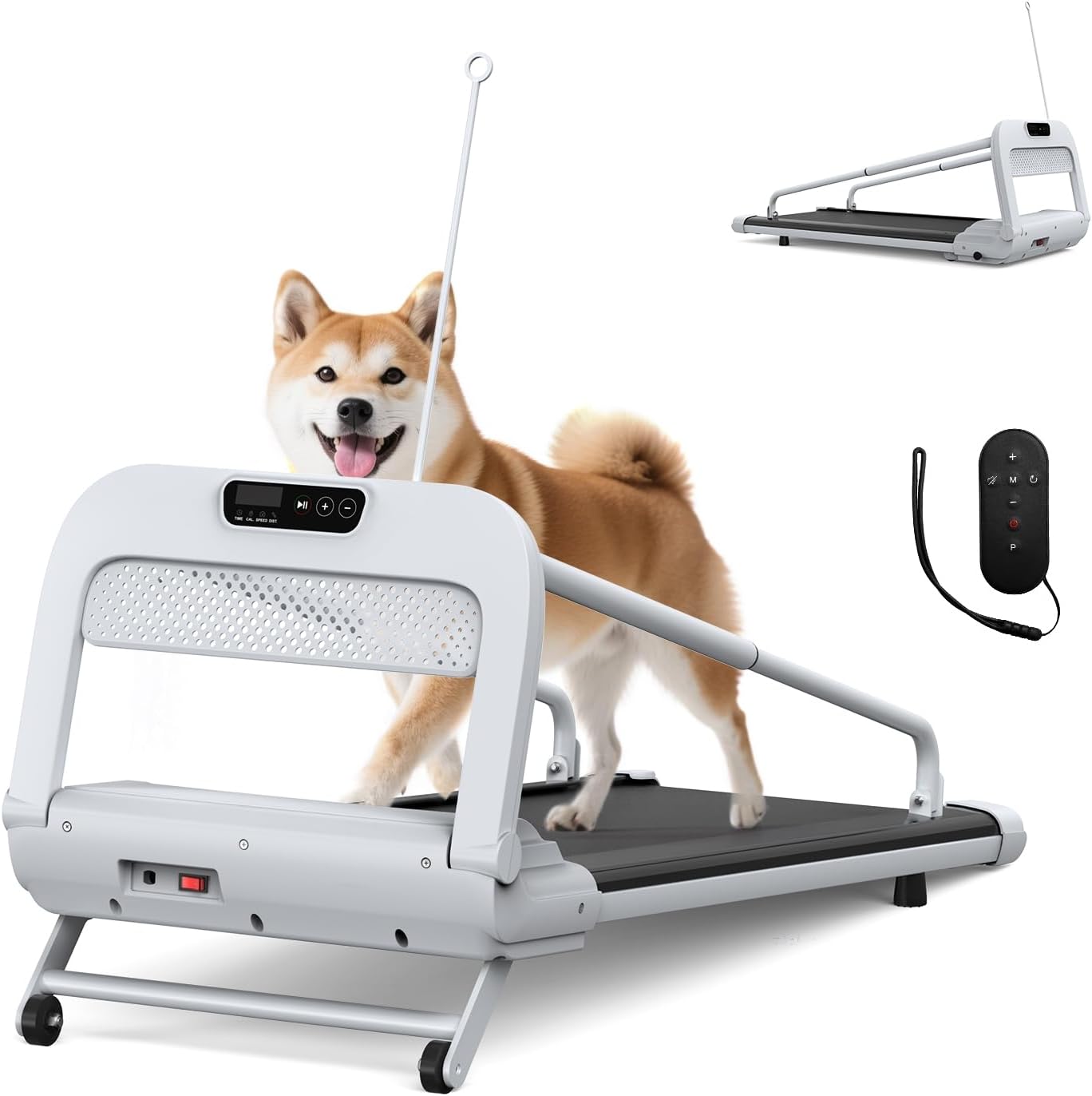 Quiet Smart Dog Treadmill for Small & Medium Dogs, Pet Treadmill for Dogs up to 130lbs, Indoor Running Machine for Fitness, Compact & Durable Pacer Treadmill for Health and Exercise