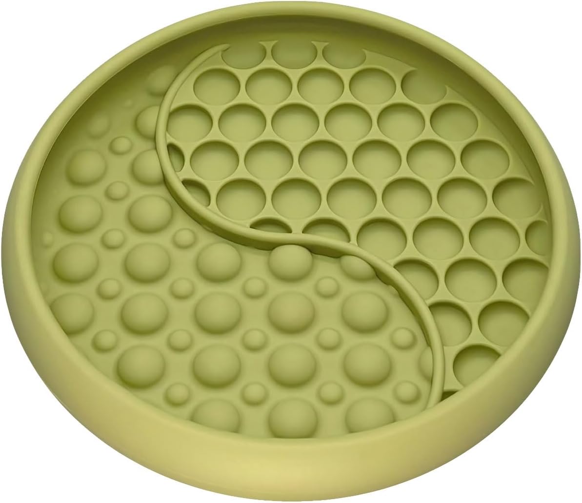 Lick Mat for Dogs, Silicone Slow Feeder Licking Mat with Non-Slip Suction Cups, Freeze-Friendly Lick Bowl for Enrichment Play, Anxiety Relief & Keeps Busy (6.0" x 1.0" Green)