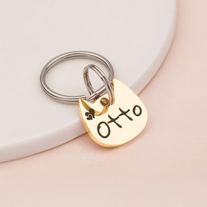 Anavia Cat Head & Fish Shape Pet ID Tags, Personalized Funny Icon Design Cat Name Tag, Customized Gold Plated Glossy Stainless Steel Black Rainbow Cat Dog Collar Tag (Small, Cat Head Shape, Silver)