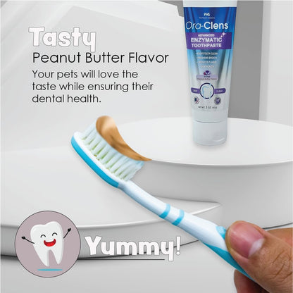 Advanced Enzymatic Toothpaste – Safe and Natural Dog Oral Care Toothpaste – Freshens Breath, Fights Plaque and Reduces Tartar – Tasty Peanut Butter Flavor – 3 Oz