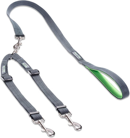 Mighty Paw Double Dog Leash - Double Leash for Two Dogs No Tangle Design. Split Lead for 2 Pets. Adjustable to Fit All Sized Breeds. Reflective Dual Pet Lead for People with 2 Pups
