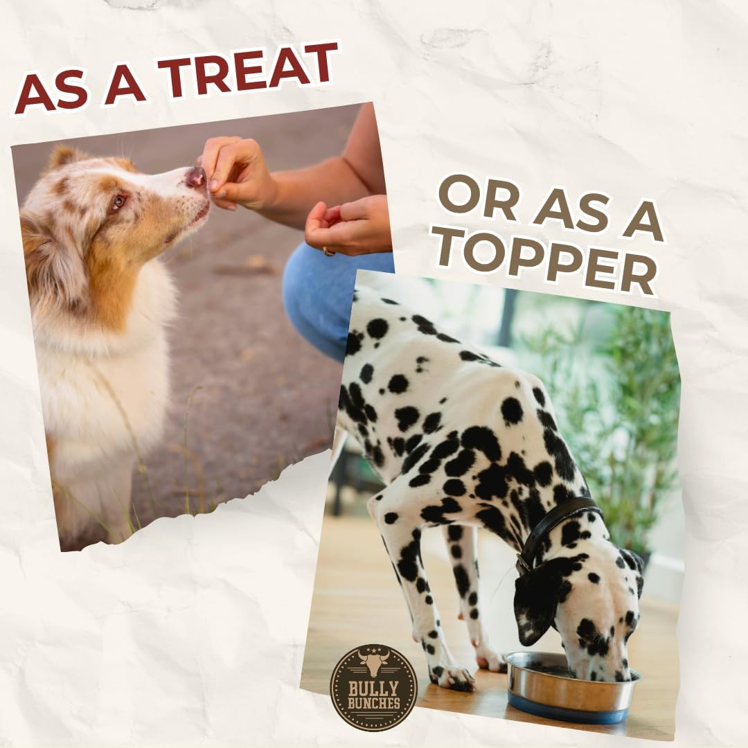 Bully Bunches Freeze Dried Beef Liver Dog Treats - Made in USA, Human Grade, Natural Single Ingredient, High Protein Training Treats for Dogs & Puppies, Grain Free - 3.53 oz