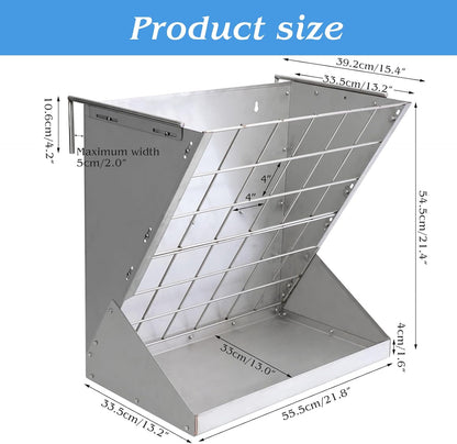 Heavy-Duty Hay Feeder,Combo Goat Horse Feeder for Hay and Grain,Galvanized Metal Wall Mounted Livestock Feeder with Adjustable Distance ﻿for Deer,Seep,Pony and Miniature Horses