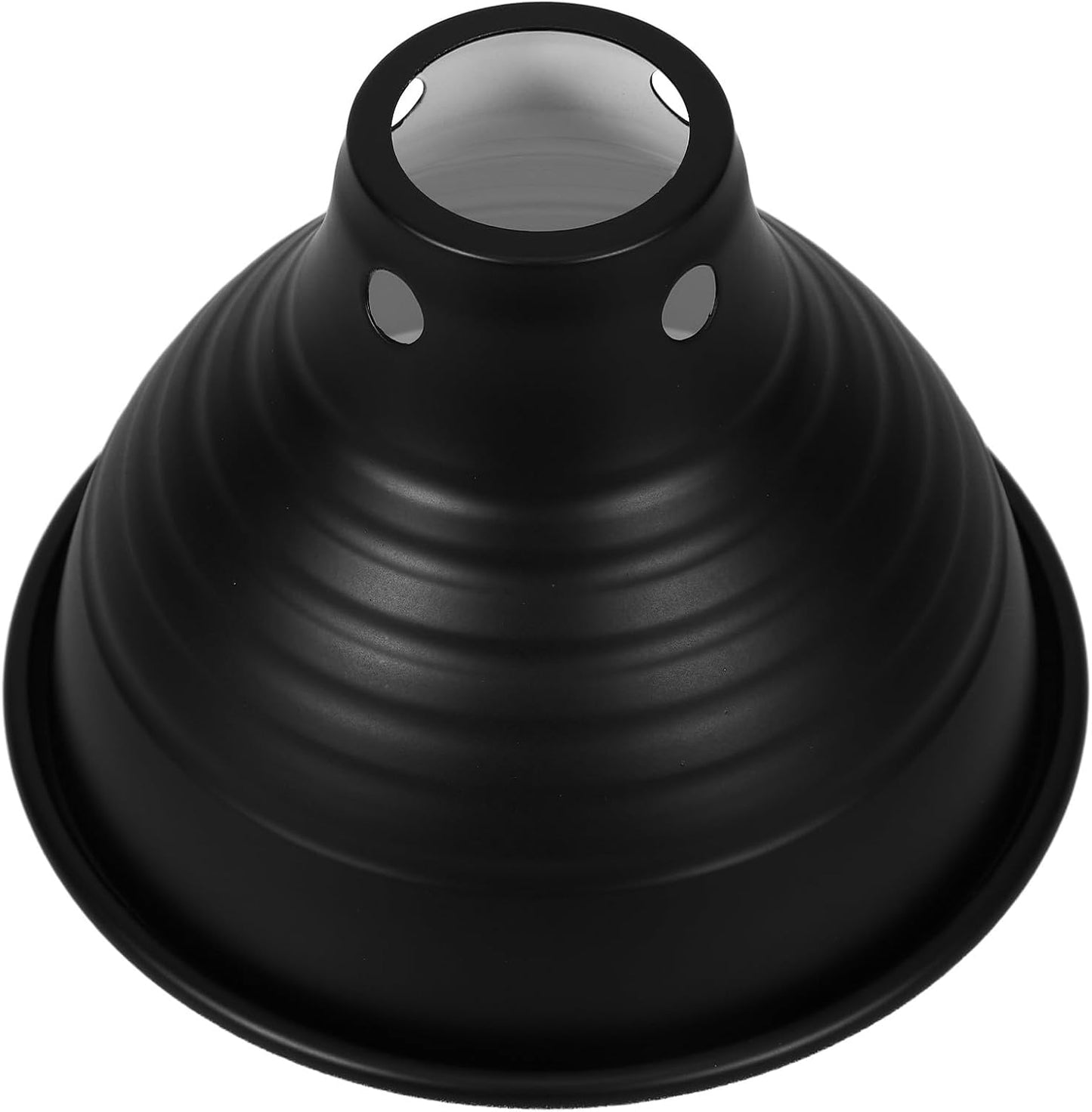 Reptile Lamp Shade Heat Lamp Protector 5.5-Inch Reflective Lampshade Black Exterior White Interior for Reptile Habitat Heating in Terrariums