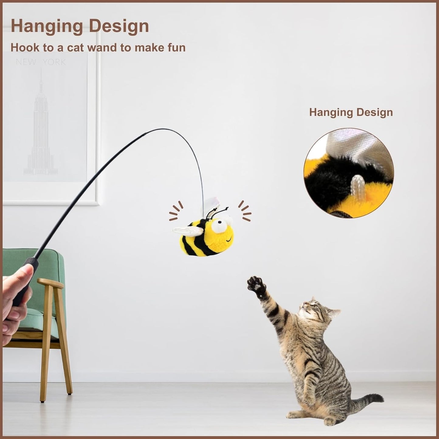 Interactive Flapping Bird Cat Toys and Treat Puzzle Toy for Indoor Cats and Kittens